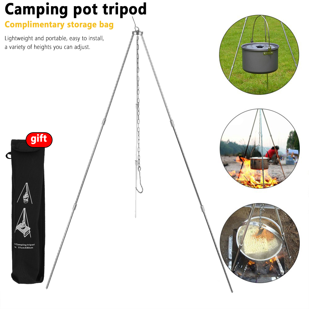 Camping Cooking Pot Tripod - Treppiede da campeggio per falò per