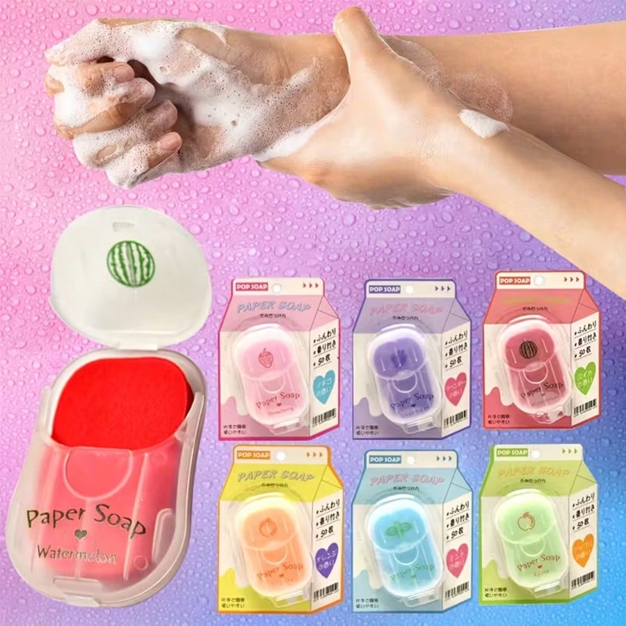 Biodegradable Soap Camp - Saponette di Carta Monouso Portatili, Tutte