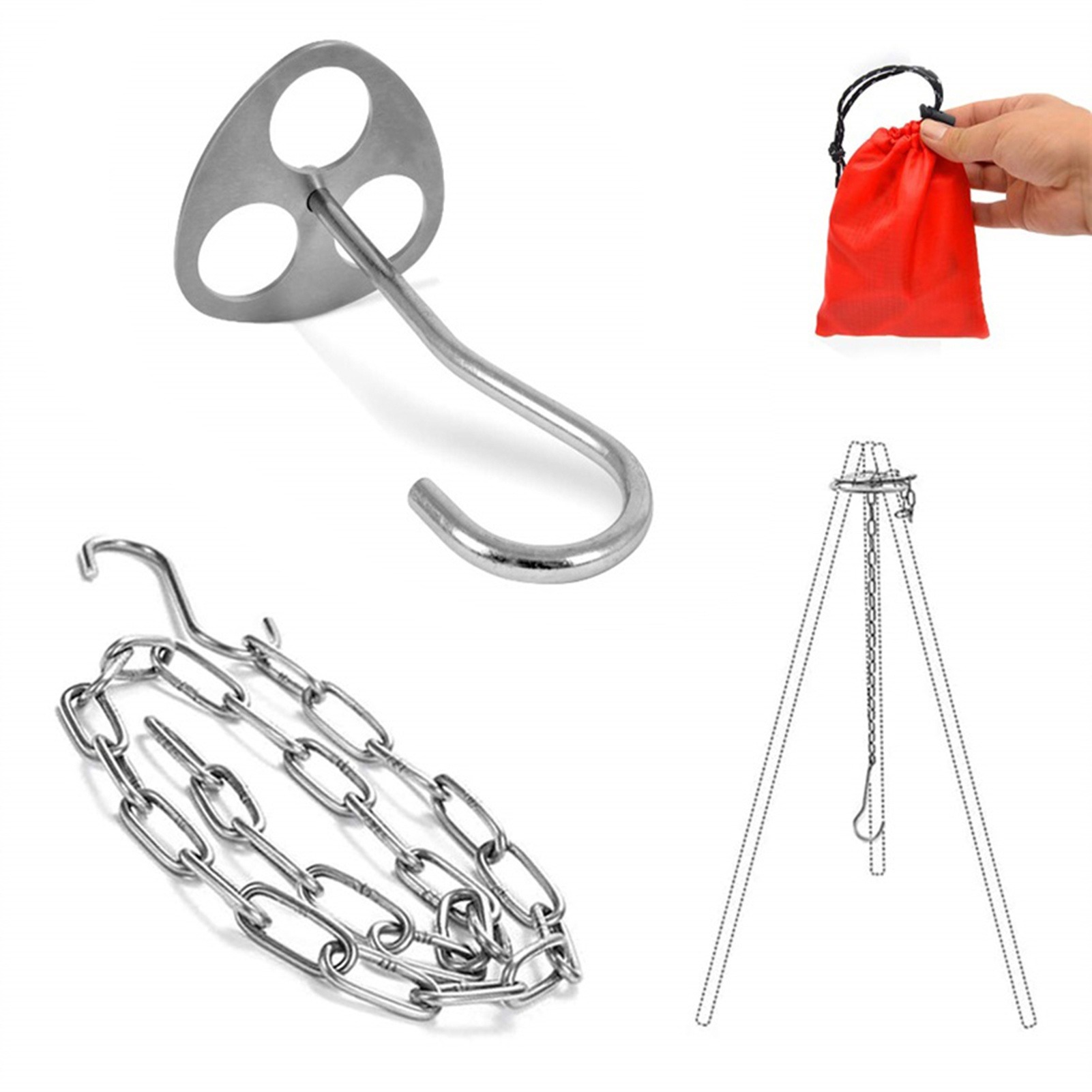 Camping Cooking Pot Tripod - Supporto per treppiede da campeggio in