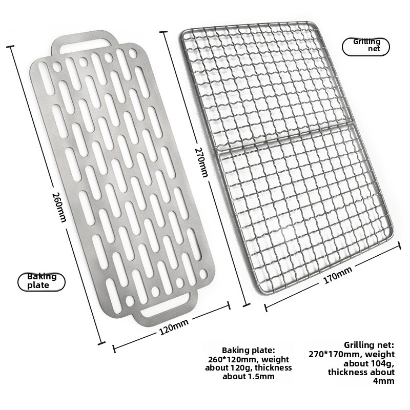 Camping Cooking Mesh - Griglia in titanio puro per barbecue