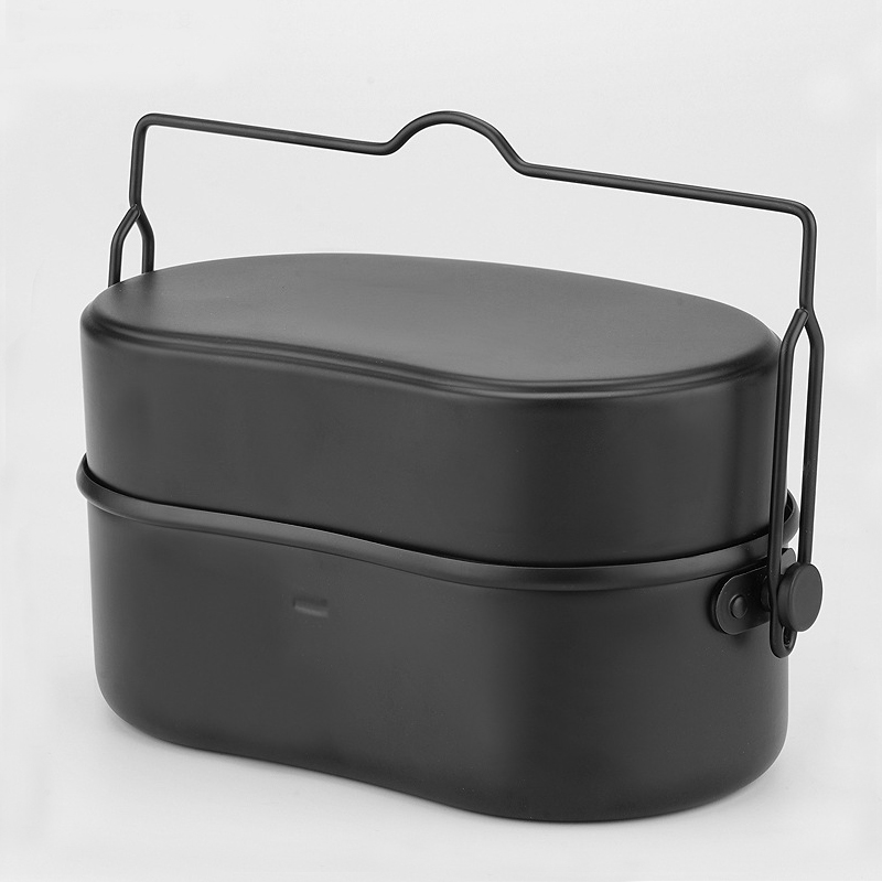 Camping Cooking Kit Box - Lunch Box in alluminio Pentole Fornello