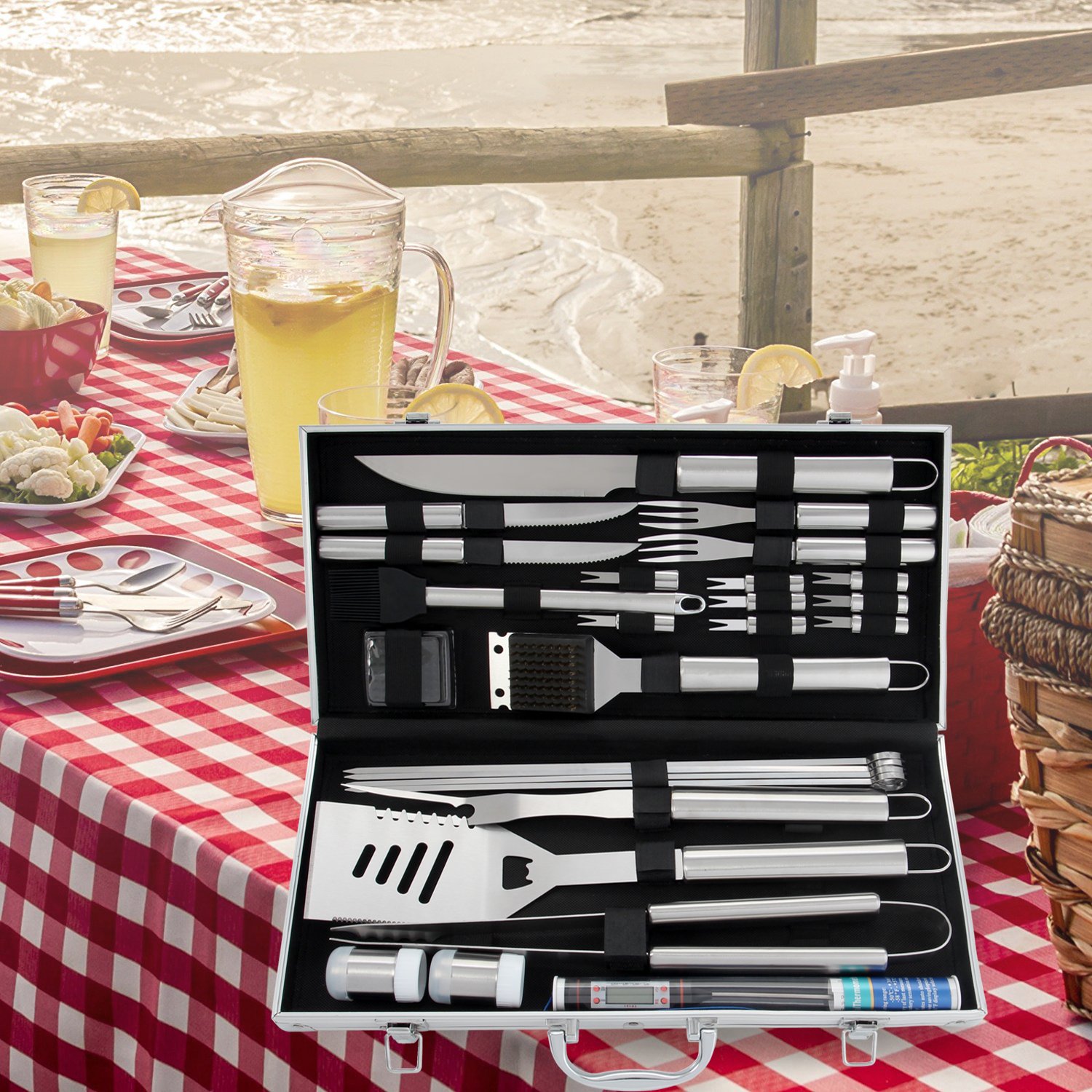 Camping Cooking Kit Box - Kit di attrezzi con scatola in