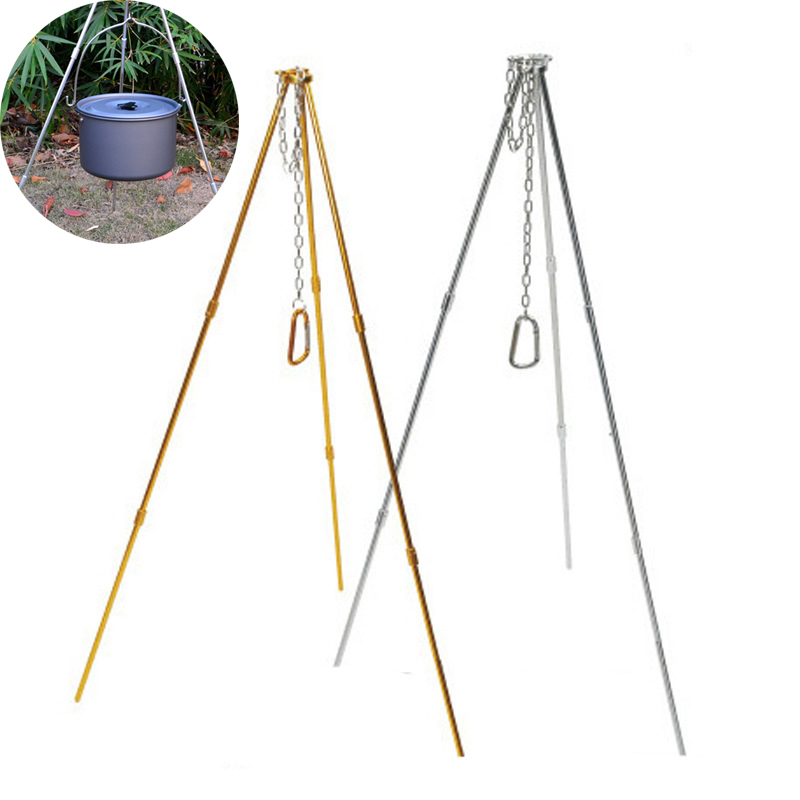 Camping Cooking Pot Tripod - Treppiede da campeggio all'aperto, durevole, portatile,