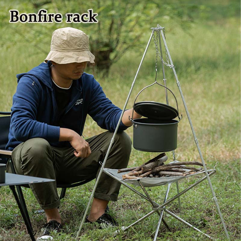 Camping Cooking Pot Tripod - Campeggio falò treppiede supporto triangolo portatile