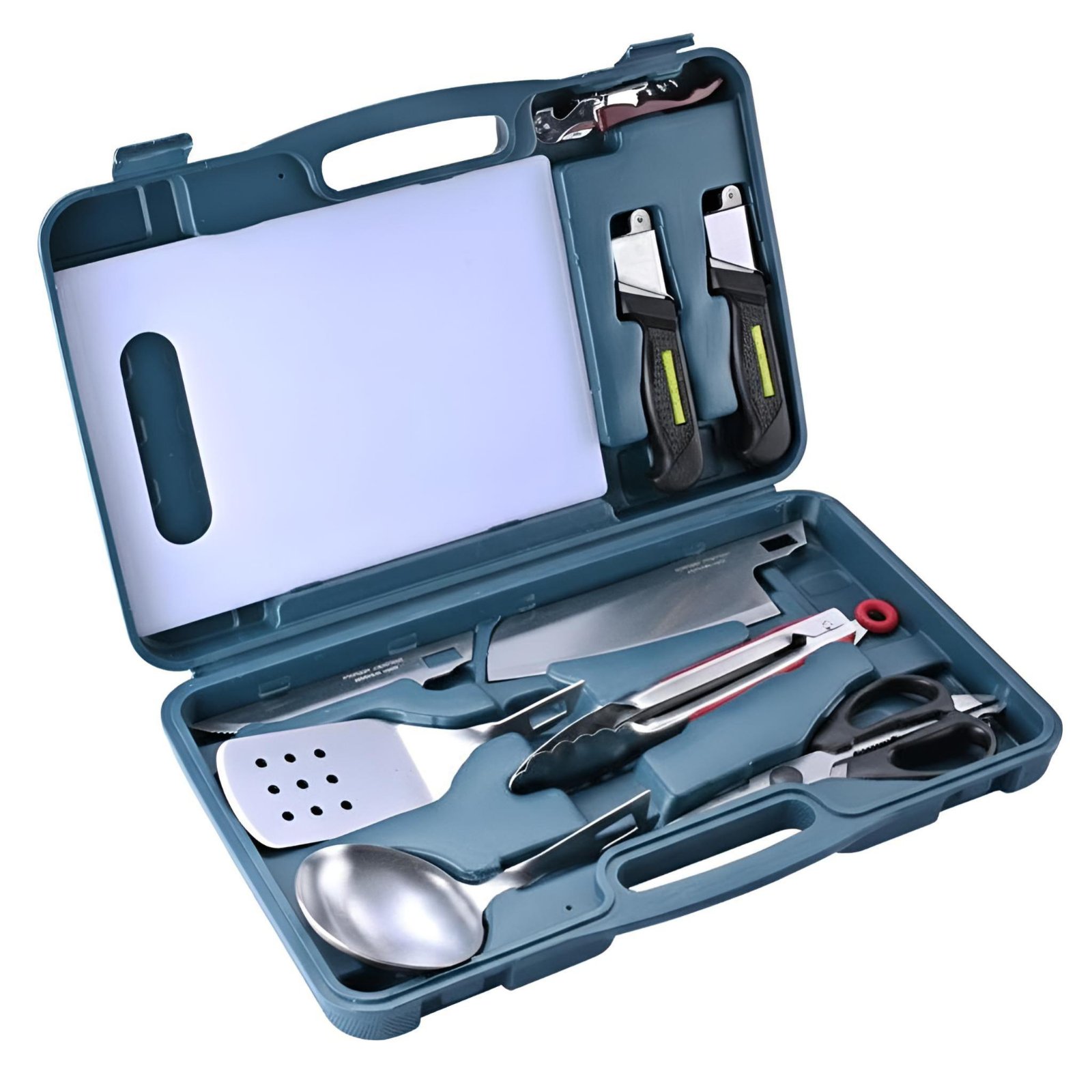 Camping Cooking Kit Box - Set di posate per pranzo all'aperto,