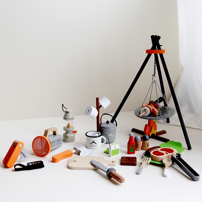 Camping Cooking Kids - Set da campeggio in legno per
