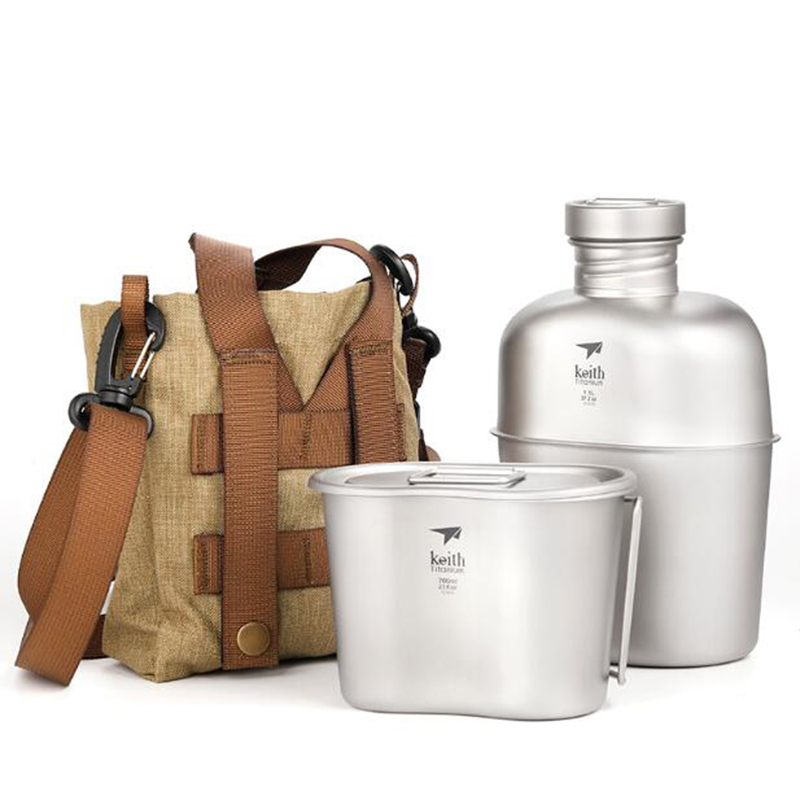 Camping Cooking Kit Box - Bollitore in titanio Set da cucina