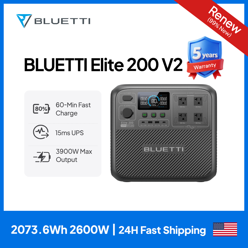 Camping Cooking Appliances - 【Rinnovato】BLUETTI Elite 200 V2 Stazione di