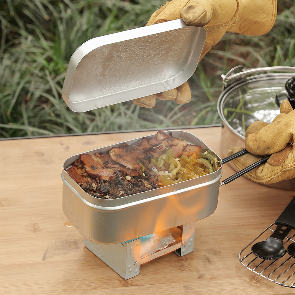 Camping Cooking Kit Box - Kit per pasticcio in alluminio per