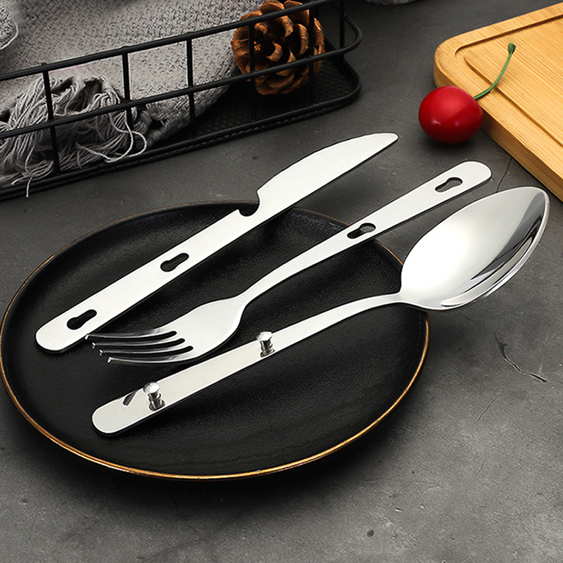Set di 3 Pezzi di Posate Porta - Camping Cooking Knife Set recensione e prezzo