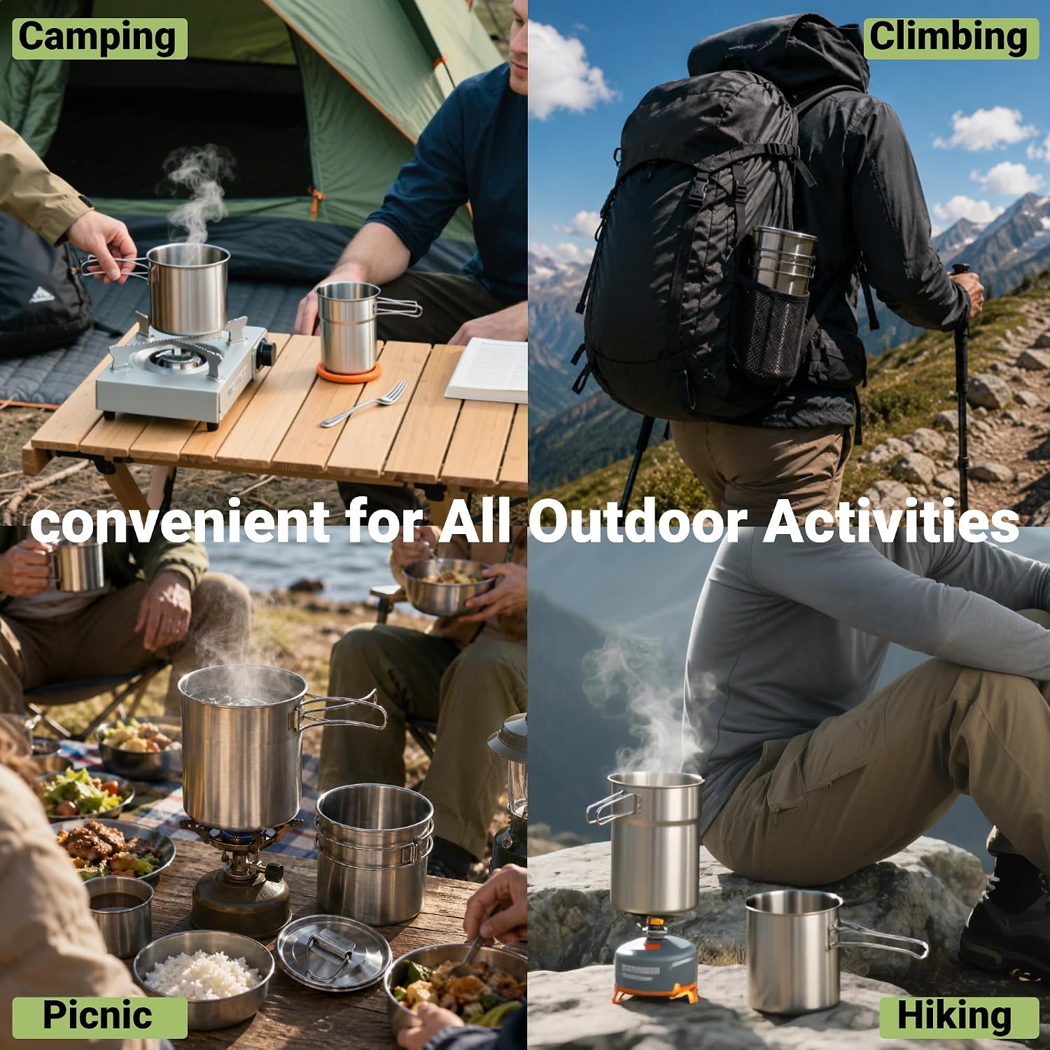 Tazze pieghevoli da campeggio, - Camping Cooking Appliances recensione e prezzo