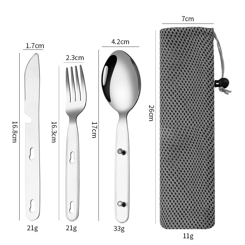 Set 3 Pezzi: Cucchiaio, Forche - Camping Cooking Knife Set recensione e prezzo