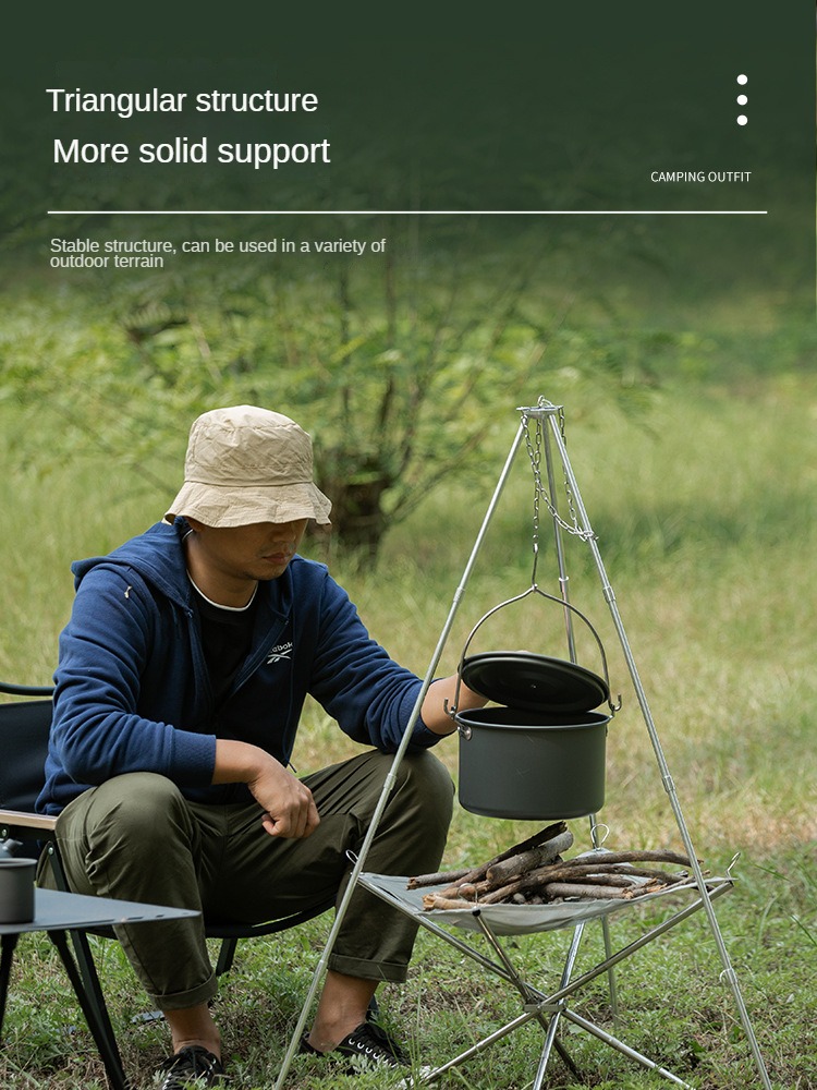 Campeggio falò treppiede suppo - Camping Cooking Pot Tripod recensione e prezzo