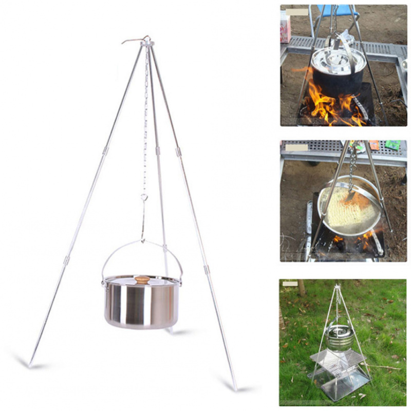 Treppiede per falò da campeggi - Camping Cooking Pot Tripod recensione e prezzo