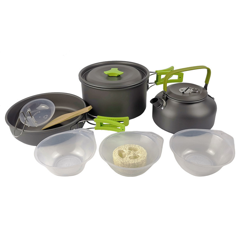 Kit di pentole da campeggio al - Camping Cooking Kit Box recensione e prezzo
