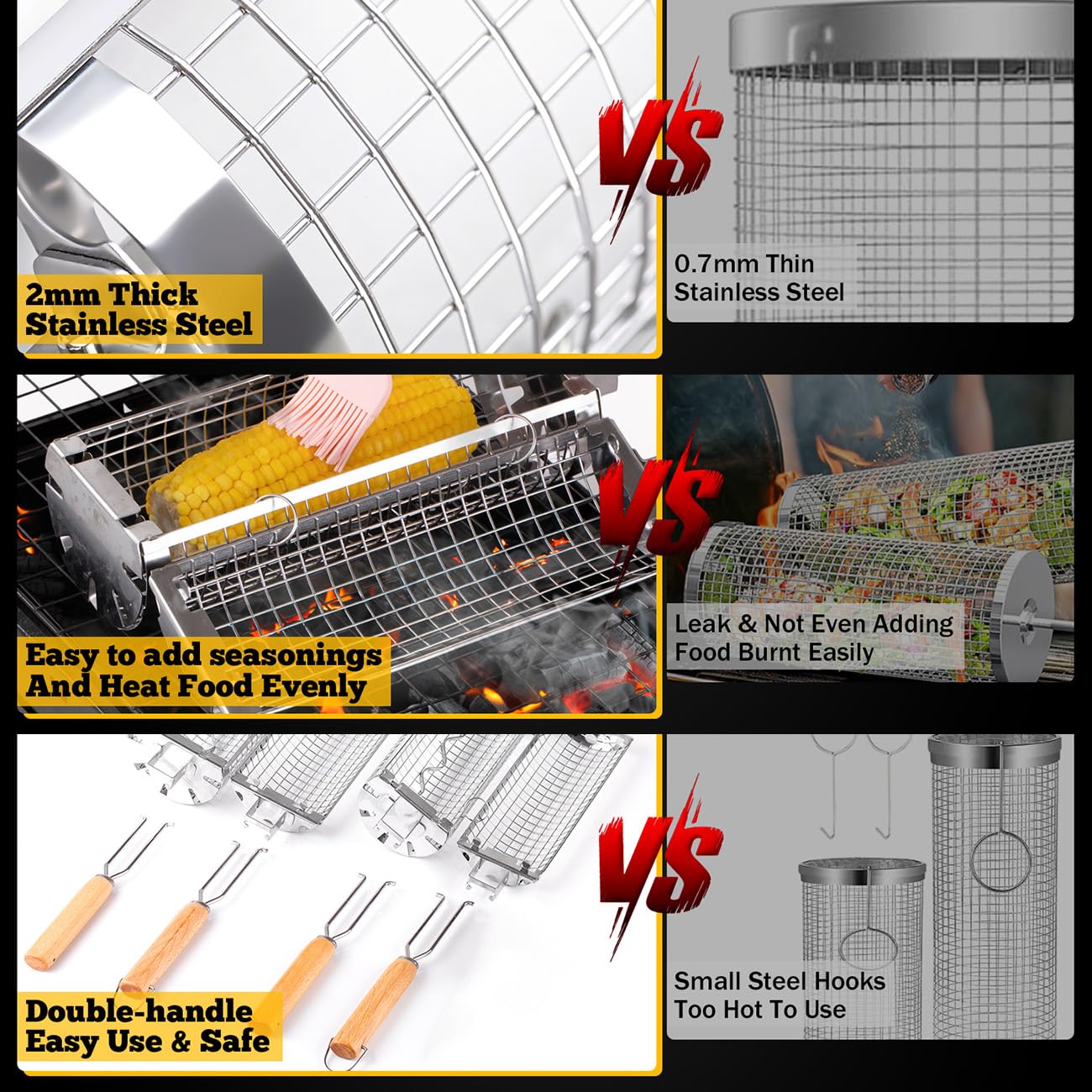 BUYYES Cestino per griglia rot - Camping Cooking Mesh recensione e prezzo
